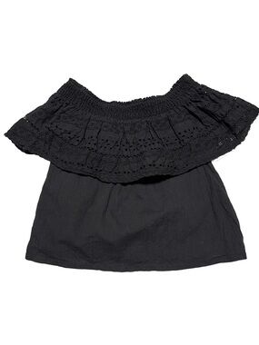 Y2K SOFIA JEANS Off Shoulder Eyelet Lace Peasant Boho Coquette Top